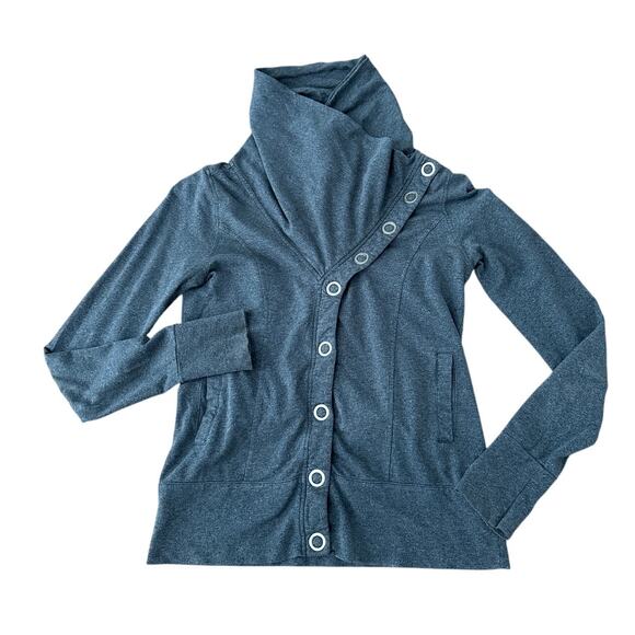 Brooklyn Industries funnel neck diagonal closing jacket navy medium - Picture 1 of 16